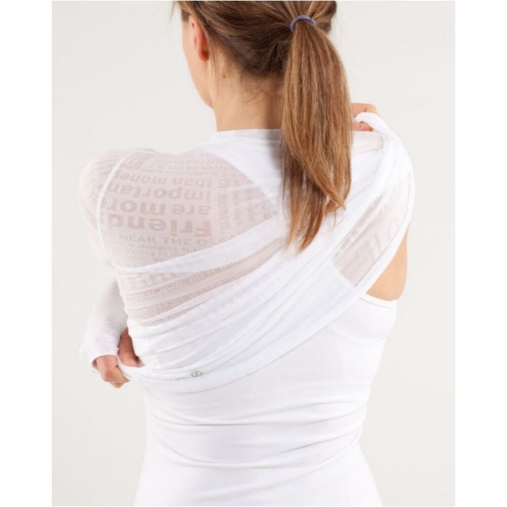 Lululemon Manifesto Long Sleeve White Thumbhole Tee Size 6 - Picture 8 of 14